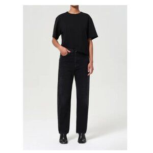 Agolde Black High-Rise Straight Jeans